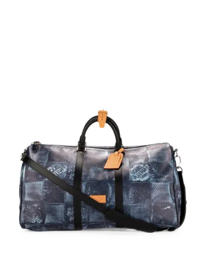 Louis Vuitton Salt Keepall Bandouliere Travel Bag In Blue
