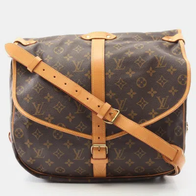 Pre-owned Louis Vuitton Samuel 35 Crossbody Shoulder Bag Monogram Canvas In Brown