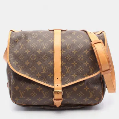 Pre-owned Louis Vuitton Samuel 35 Crossbody Shoulder Bag Monogram Canvas Brown