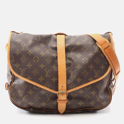 Pre-owned Louis Vuitton Samuel 35 Crossbody Shoulder Bag Monogram Canvas Brown
