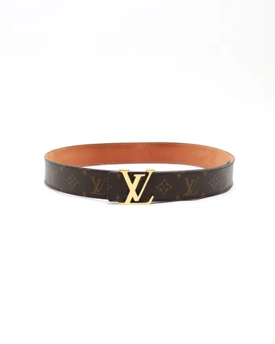 Pre-owned Louis Vuitton San Tulle Lv Belt, Size 90 In Brown