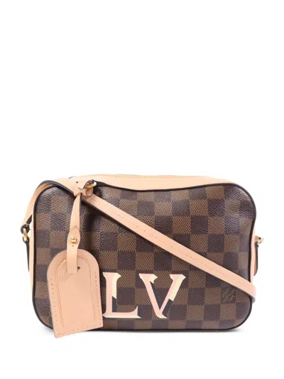 Pre-owned Louis Vuitton Santa Monica Damier Ebène Canvas Shoulder Bag In Brown