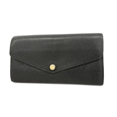 Pre-owned Louis Vuitton Sarah Black Leather Wallet  ()