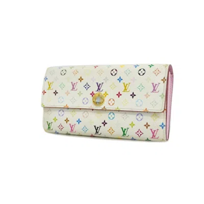 Pre-owned Louis Vuitton Sarah Canvas Wallet () In White