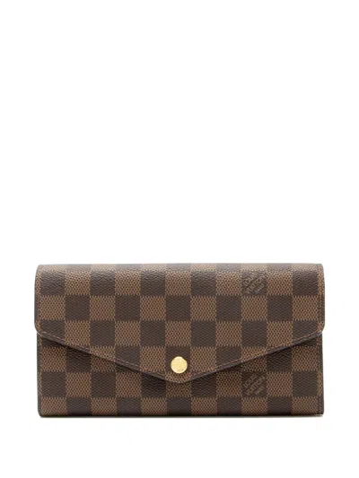 Pre-owned Louis Vuitton Sarah Damier Wallet In Brown