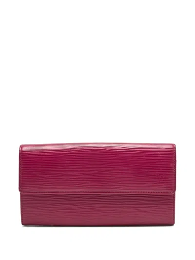 Pre-owned Louis Vuitton Sarah Leather Wallet In Pink
