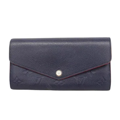 Pre-owned Louis Vuitton Sarah Leather Wallet () In Blue