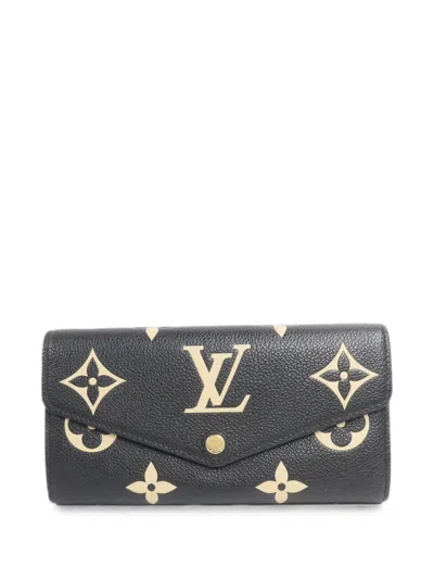 Pre-owned Louis Vuitton Sarah Long Wallet In Black