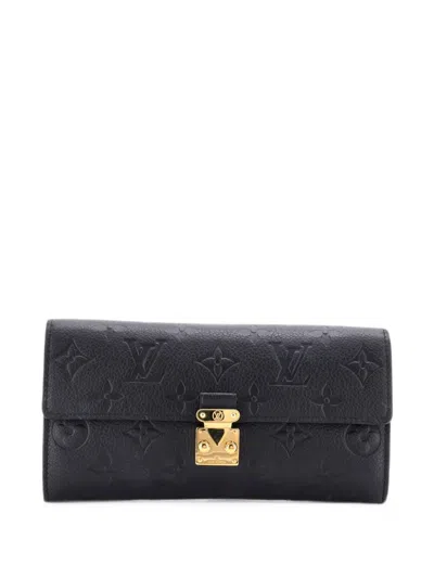 Pre-owned Louis Vuitton Sarah Metis Wallet Monogram Empreinte Leather Small Wallets In Black