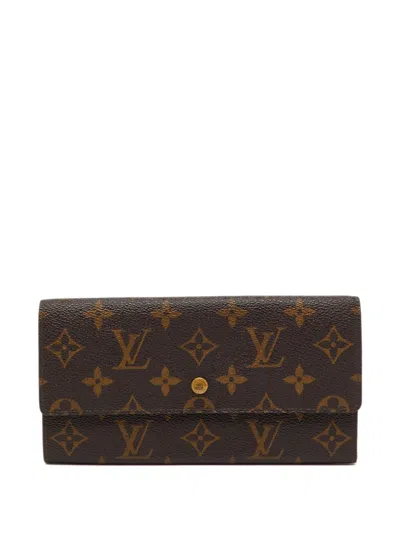 Pre-owned Louis Vuitton 1997 Sarah Monogram Wallet In Brown