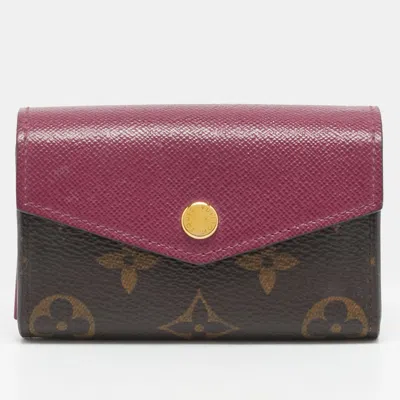 Pre-owned Louis Vuitton Sarah Multicartes Aurore Monogram Canvas Wallet In Purple