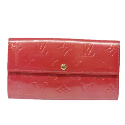 Pre-owned Louis Vuitton Sarah Patent Leather Wallet () In Red