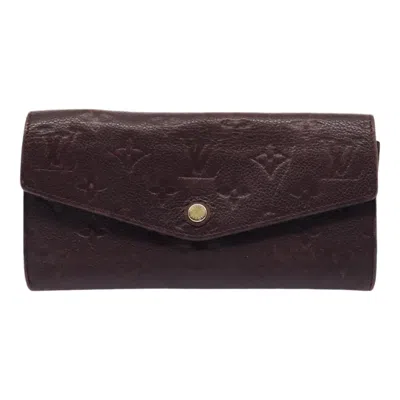 Pre-owned Louis Vuitton Sarah Purple Leather Wallet  ()