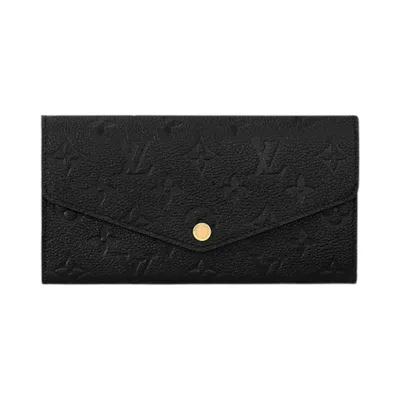 Pre-owned Louis Vuitton Sarah Wallet 'black Monogram Embossed Empreinte Cowhide Leather' | Women's Size Onesiz