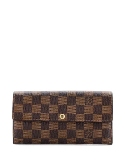 Pre-owned Louis Vuitton Sarah Wallet Damier Small Wallets In Brown