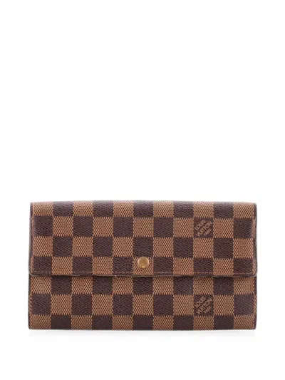 Pre-owned Louis Vuitton Sarah Wallet Damier Small Wallets In Brown