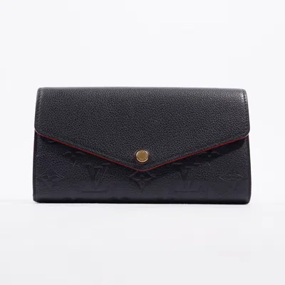 Pre-owned Louis Vuitton Sarah Wallet Empreinte Leather In Black