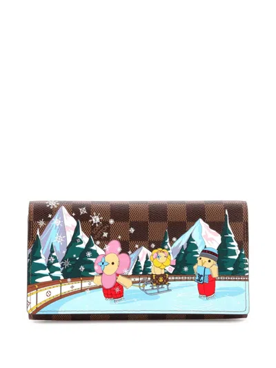Pre-owned Louis Vuitton Sarah Wallet Limited Edition Vivienne Xmas Damier Small Wallets In Pink