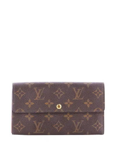 Pre-owned Louis Vuitton Sarah Wallet Monogram Canvas Small Wallets In Brown
