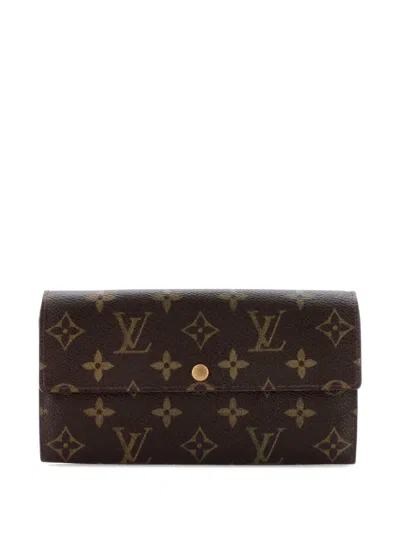 Pre-owned Louis Vuitton Sarah Wallet Monogram Canvas Small Wallets In Brown