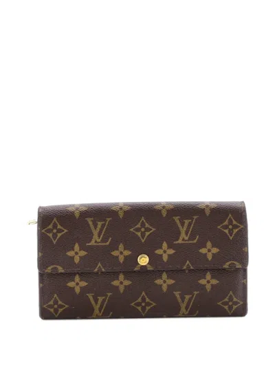Pre-owned Louis Vuitton Sarah Wallet Monogram Canvas Small Wallets In Brown