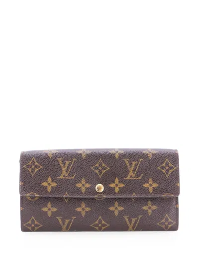 Pre-owned Louis Vuitton Sarah Wallet Monogram Canvas Small Wallets In Brown