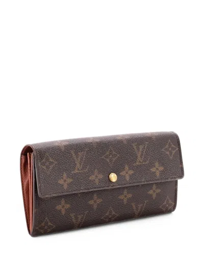 Pre-owned Louis Vuitton Sarah Wallet Monogram Canvas Small Wallets In Brown