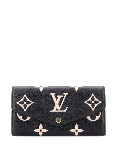 Pre-owned Louis Vuitton Sarah Wallet Nm Bicolor Monogram Empreinte Giant Small Wallets In Black