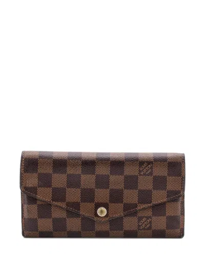 Pre-owned Louis Vuitton Sarah Wallet Nm Damier Small Wallets In Brown