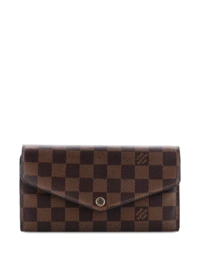 Pre-owned Louis Vuitton Sarah Wallet Nm Damier Small Wallets In Brown