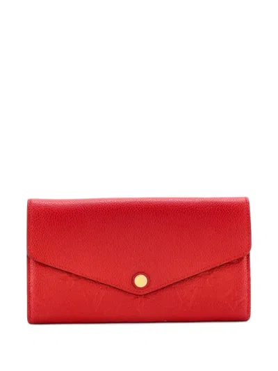 Pre-owned Louis Vuitton Sarah Wallet Nm Monogram Empreinte Leather Small Wallets In Red