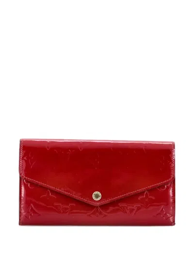 Pre-owned Louis Vuitton Sarah Wallet Nm Monogram Vernis Small Wallets In Red