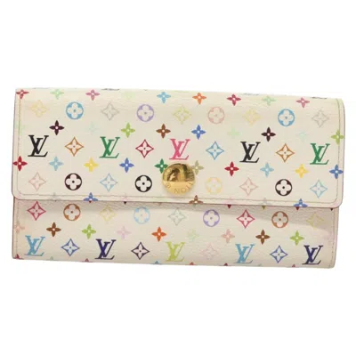 Pre-owned Louis Vuitton Sarah White Canvas Wallet  ()