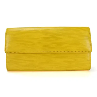 Pre-owned Louis Vuitton Sarah Yellow Leather Wallet  ()