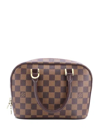 Pre-owned Louis Vuitton Sarria Handbag Damier Mini Satchel In Brown