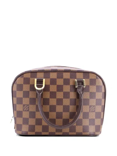 Pre-owned Louis Vuitton Sarria Handbag Damier Mini Satchel In Brown