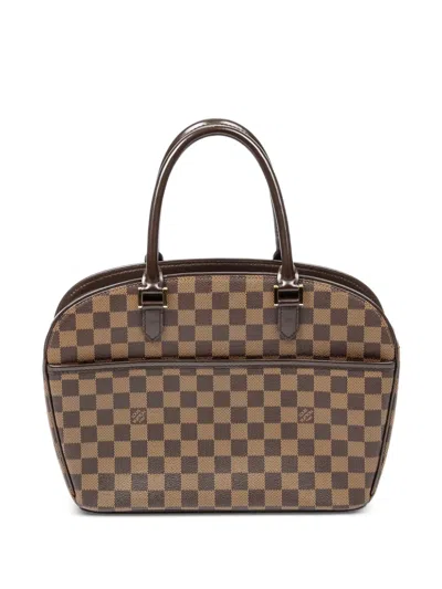 Pre-owned Louis Vuitton Sarria Horizontal Damier-ebène Tote Bag In Brown