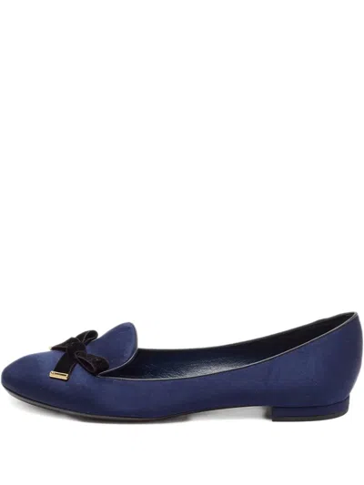 Pre-owned Louis Vuitton Satin Bow-detail Flats