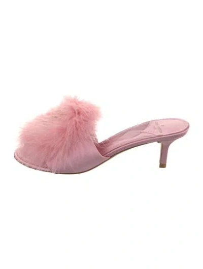 Pre-owned Louis Vuitton Satin Crystal Embellishments Slides In Pink