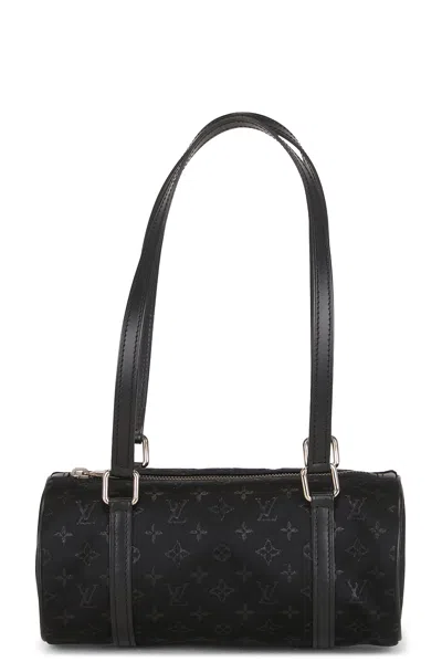 Pre-owned Louis Vuitton Satin Little Papillon Handbag In Black