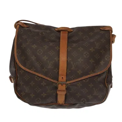 Pre-owned Louis Vuitton Saumur 35 Brown Canvas Shoulder Bag ()