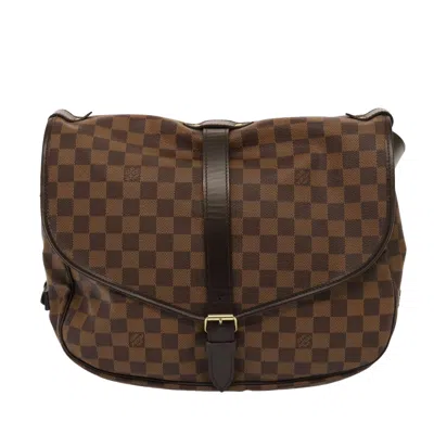 Pre-owned Louis Vuitton Saumur 35 Brown Canvas Shoulder Bag ()