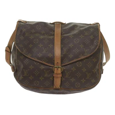 Pre-owned Louis Vuitton Saumur 35 Brown Canvas Shoulder Bag ()