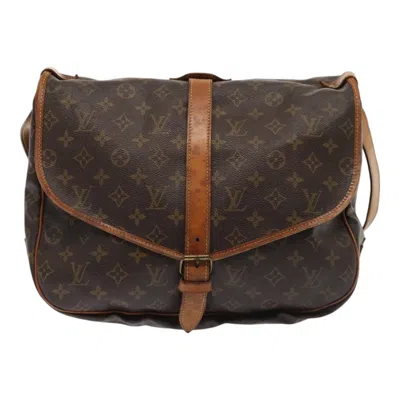 Pre-owned Louis Vuitton Saumur 35 Brown Canvas Shoulder Bag ()