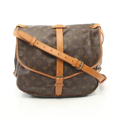 Pre-owned Louis Vuitton Saumur 35 Monogram Shoulder Bag Pvc Leather Brown