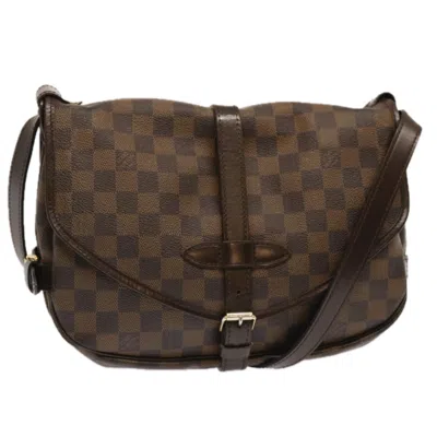 Pre-owned Louis Vuitton Saumur Brown Canvas Shoulder Bag ()