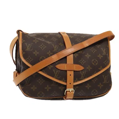 Pre-owned Louis Vuitton Saumur Brown Canvas Shoulder Bag ()