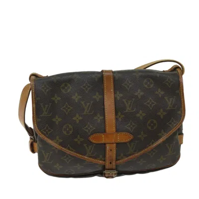 Pre-owned Louis Vuitton Saumur Brown Canvas Shoulder Bag ()