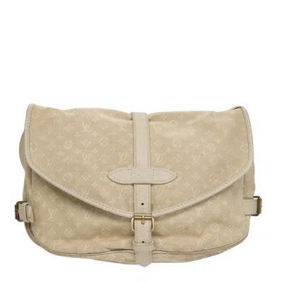 Pre-owned Louis Vuitton Saumur Canvas Shoulder Bag () In Beige