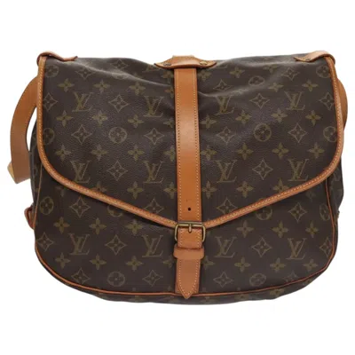 Pre-owned Louis Vuitton Saumur Canvas Shoulder Bag () In Brown